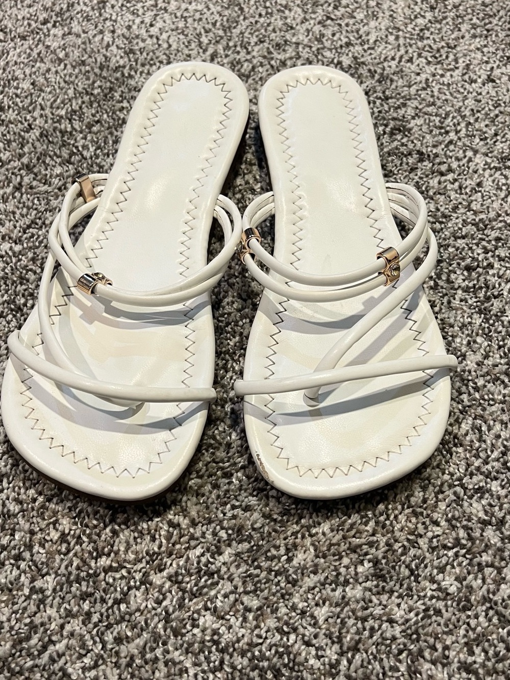 White Strappy Slop on Sandals